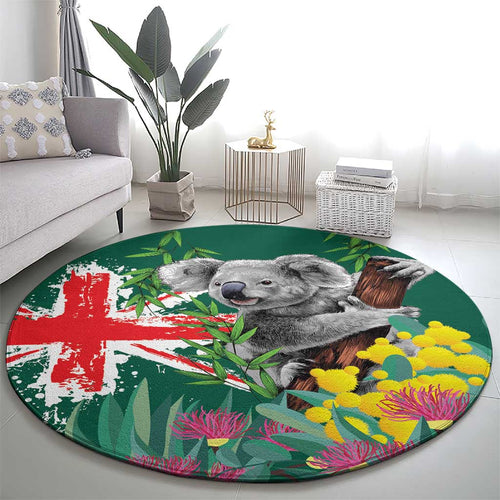 Australia Day Koala Round Carpet Aussie Aussie Aussie Oi Oi Oi National Color - Aussie Hoodie