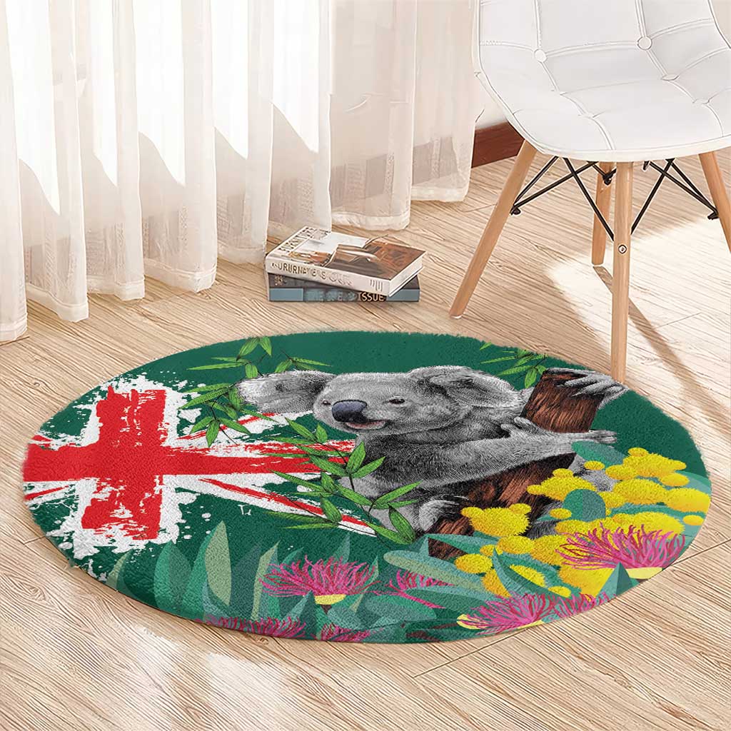Australia Day Koala Round Carpet Aussie Aussie Aussie Oi Oi Oi National Color - Aussie Hoodie