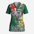 Australia Day Koala Scrub Top Aussie Aussie Aussie Oi Oi Oi National Color - Aussie Hoodie