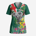 Australia Day Koala Scrub Top Aussie Aussie Aussie Oi Oi Oi National Color - Aussie Hoodie