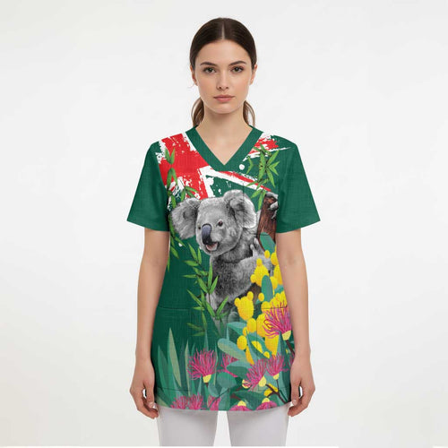 Australia Day Koala Scrub Top Aussie Aussie Aussie Oi Oi Oi National Color - Aussie Hoodie