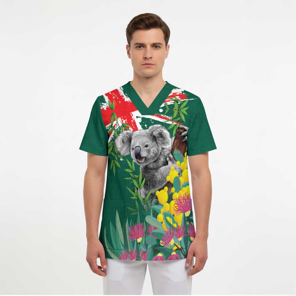Australia Day Koala Scrub Top Aussie Aussie Aussie Oi Oi Oi National Color - Aussie Hoodie
