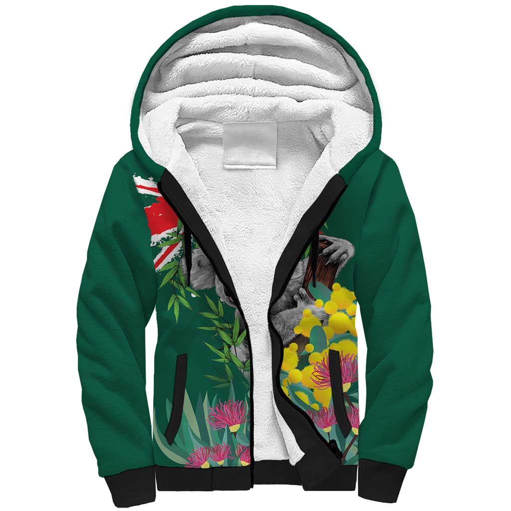 Australia Day Koala Sherpa Hoodie Aussie Aussie Aussie Oi Oi Oi National Color - Aussie Hoodie