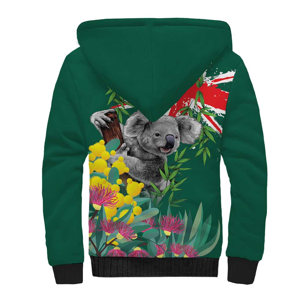 Australia Day Koala Sherpa Hoodie Aussie Aussie Aussie Oi Oi Oi National Color - Aussie Hoodie