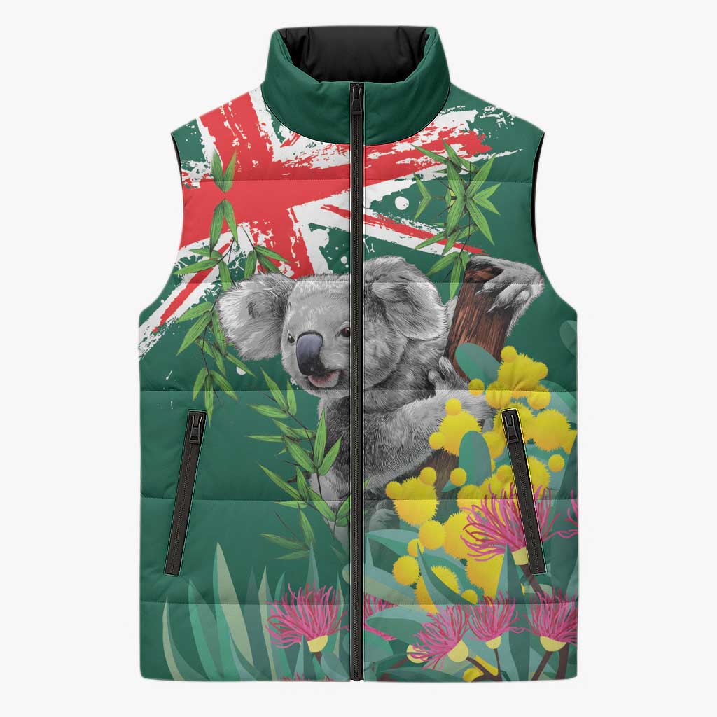 Australia Day Koala Sleeveless Puffer Jacket Aussie Aussie Aussie Oi Oi Oi National Color - Aussie Hoodie