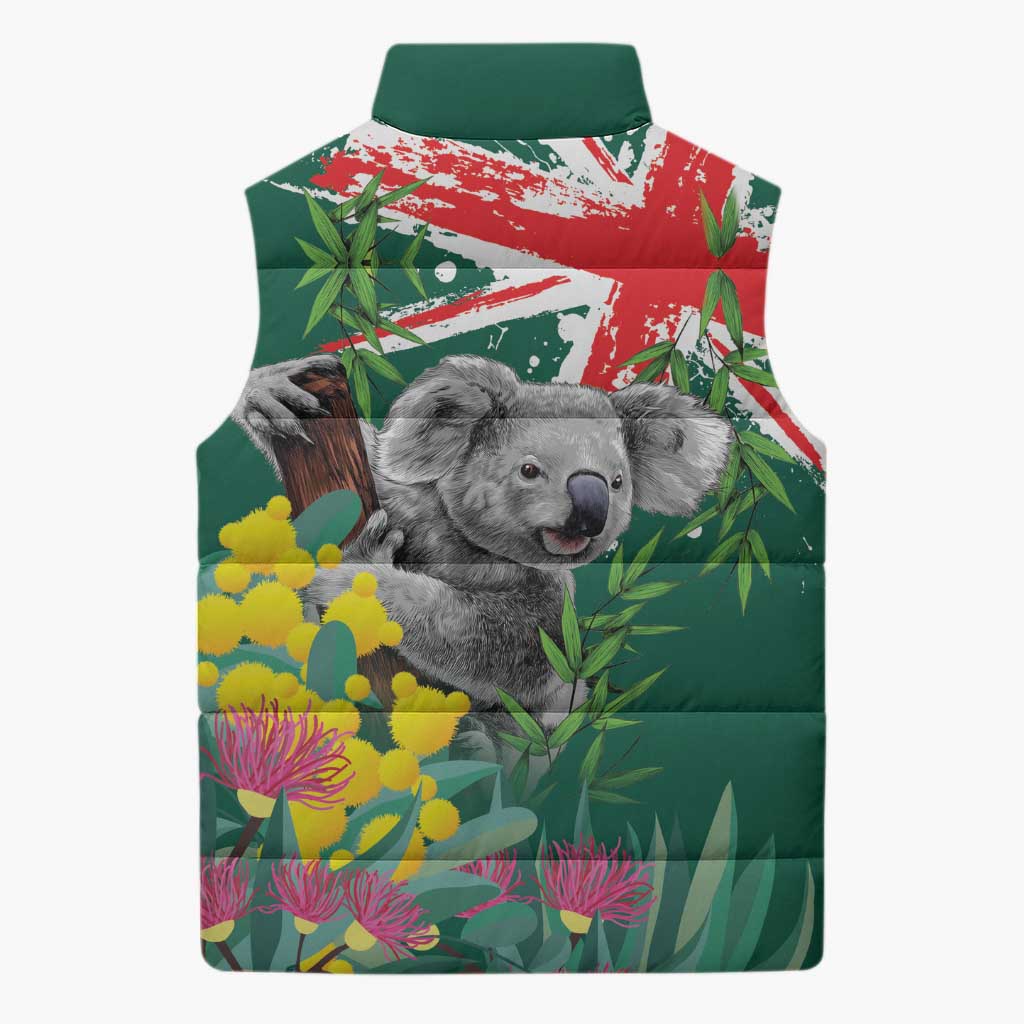 Australia Day Koala Sleeveless Puffer Jacket Aussie Aussie Aussie Oi Oi Oi National Color - Aussie Hoodie