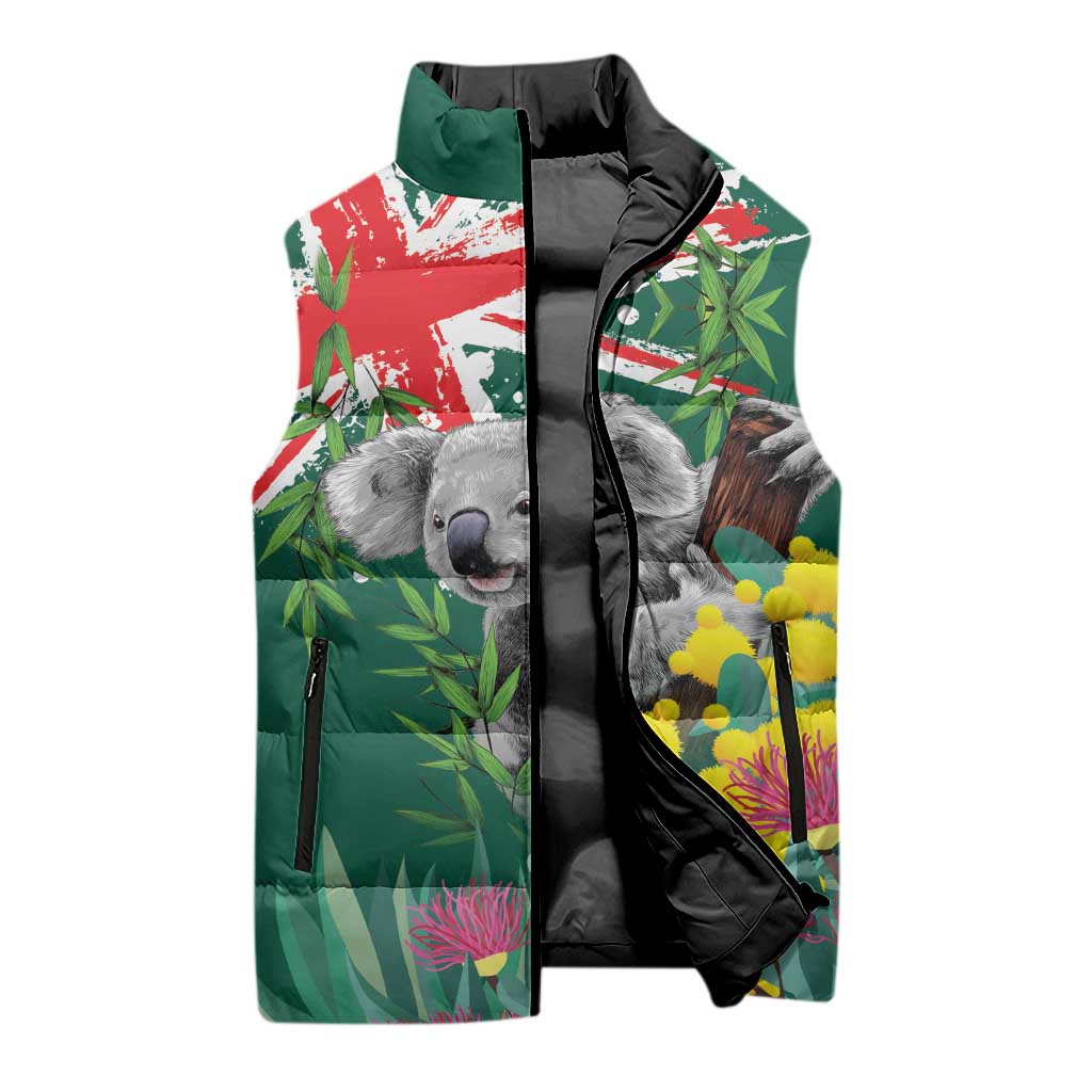 Australia Day Koala Sleeveless Puffer Jacket Aussie Aussie Aussie Oi Oi Oi National Color - Aussie Hoodie