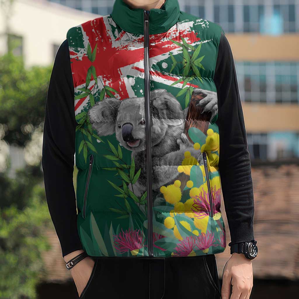 Australia Day Koala Sleeveless Puffer Jacket Aussie Aussie Aussie Oi Oi Oi National Color - Aussie Hoodie