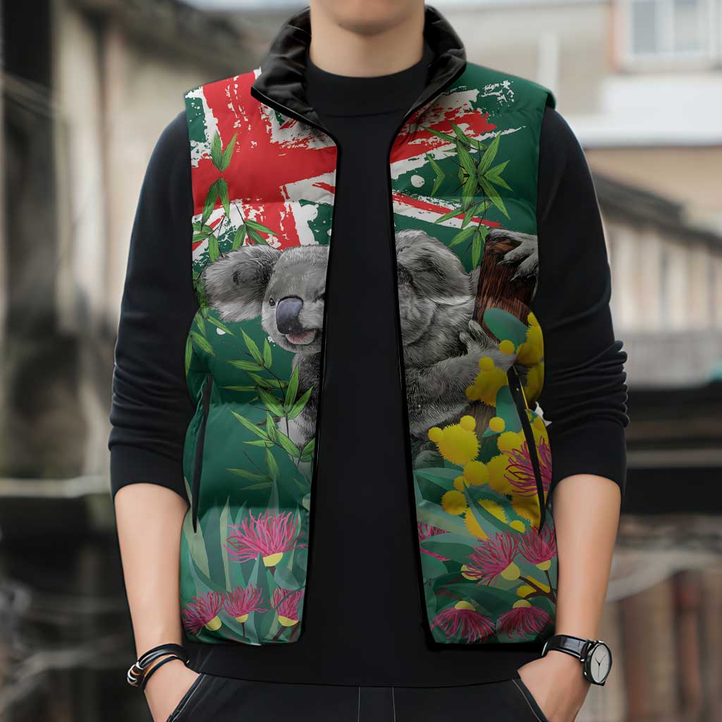 Australia Day Koala Sleeveless Puffer Jacket Aussie Aussie Aussie Oi Oi Oi National Color - Aussie Hoodie