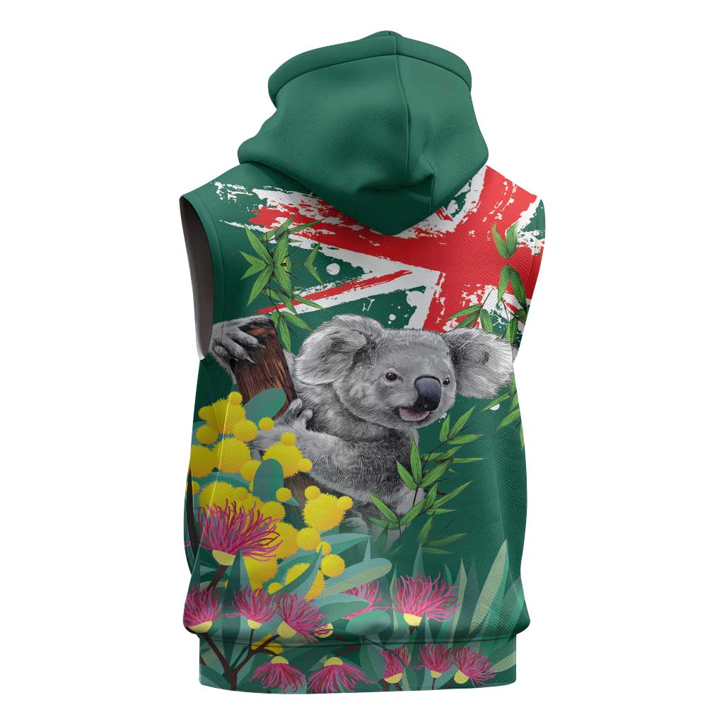 Australia Day Koala Sleeveless Zip Hoodie Aussie Aussie Aussie Oi Oi Oi National Color - Aussie Hoodie