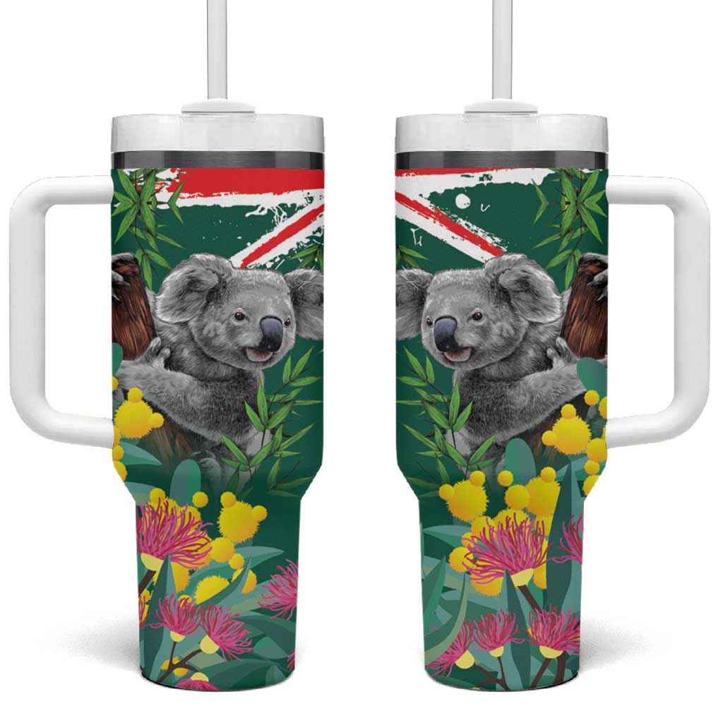 Australia Day Koala Tumbler With Handle Aussie Aussie Aussie Oi Oi Oi National Color - Aussie Hoodie