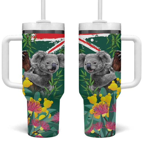Australia Day Koala Tumbler With Handle Aussie Aussie Aussie Oi Oi Oi National Color - Aussie Hoodie