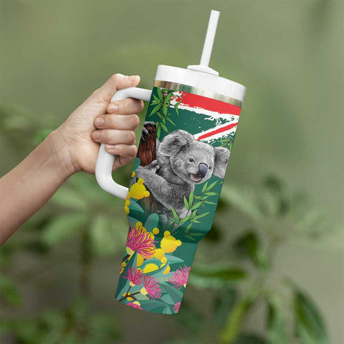 Australia Day Koala Tumbler With Handle Aussie Aussie Aussie Oi Oi Oi National Color - Aussie Hoodie