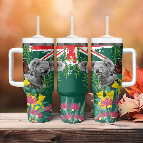 Australia Day Koala Tumbler With Handle Aussie Aussie Aussie Oi Oi Oi National Color - Aussie Hoodie