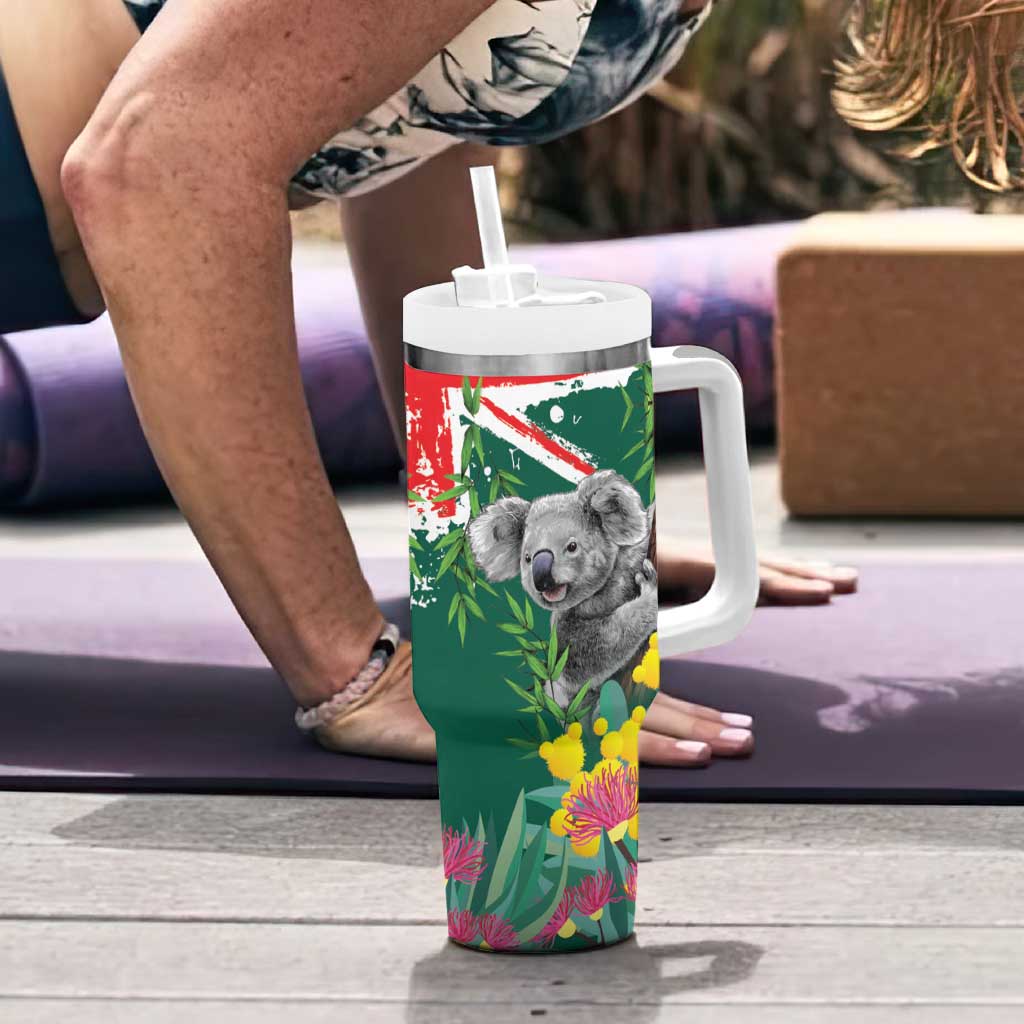 Australia Day Koala Tumbler With Handle Aussie Aussie Aussie Oi Oi Oi National Color - Aussie Hoodie