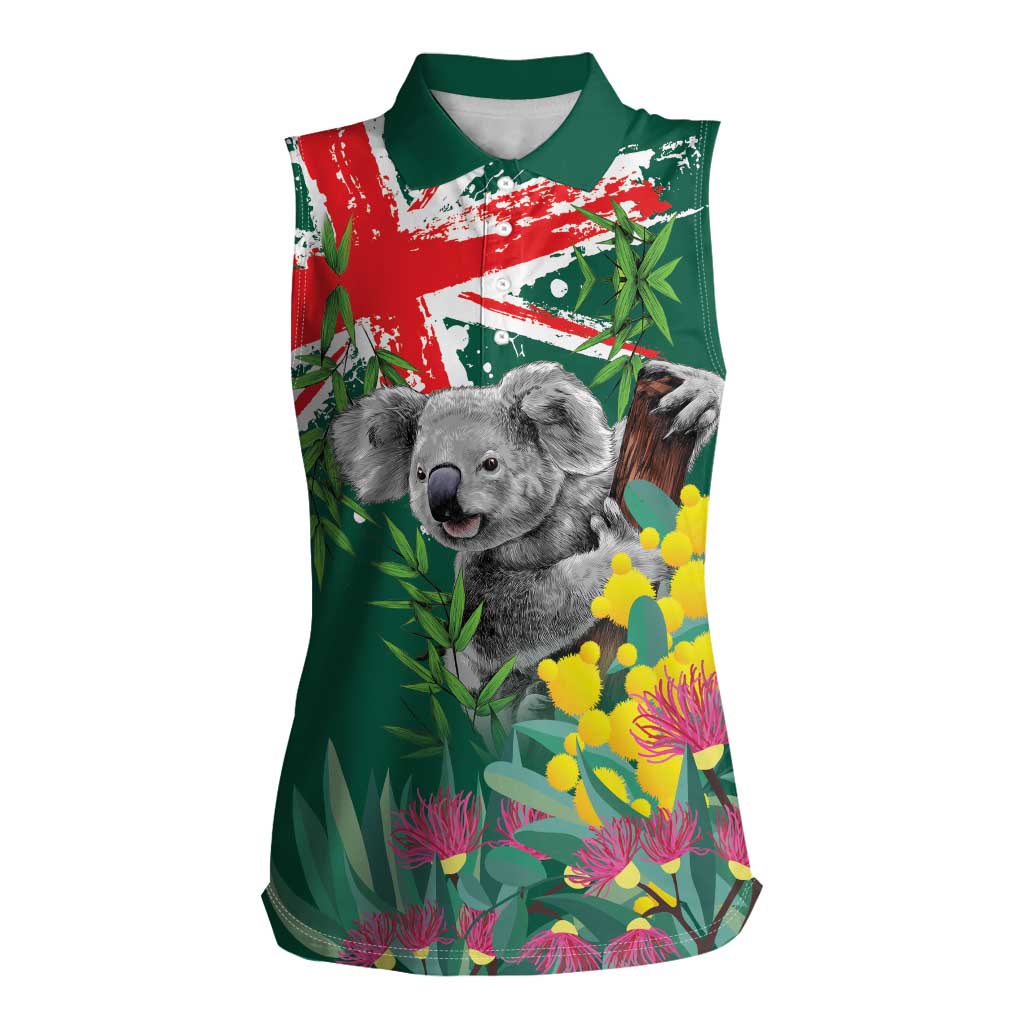 Australia Day Koala Women Sleeveless Polo Shirt Aussie Aussie Aussie Oi Oi Oi National Color - Aussie Hoodie