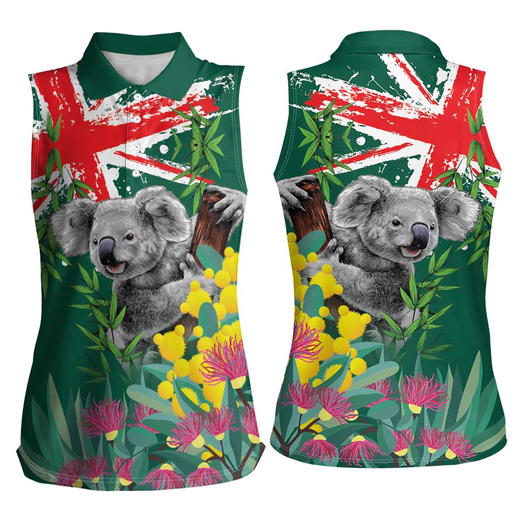 Australia Day Koala Women Sleeveless Polo Shirt Aussie Aussie Aussie Oi Oi Oi National Color - Aussie Hoodie