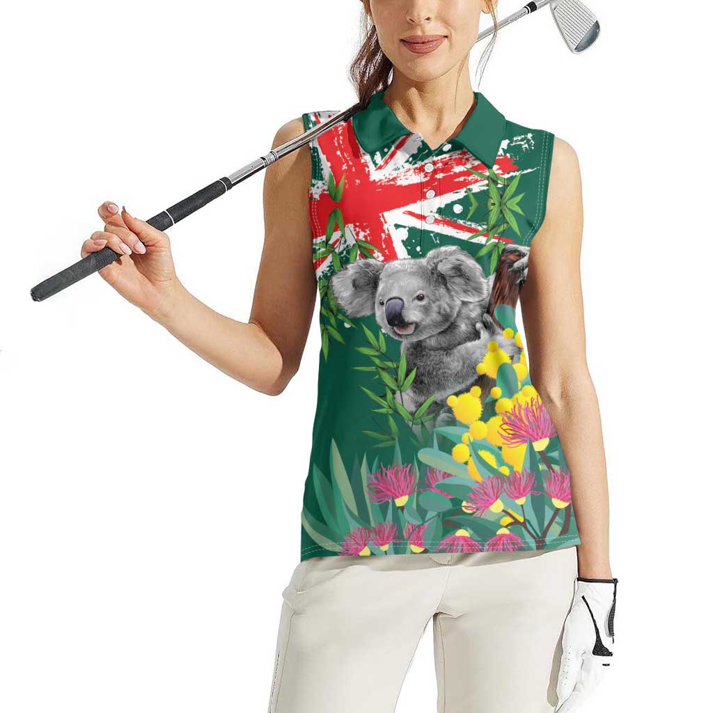 Australia Day Koala Women Sleeveless Polo Shirt Aussie Aussie Aussie Oi Oi Oi National Color - Aussie Hoodie