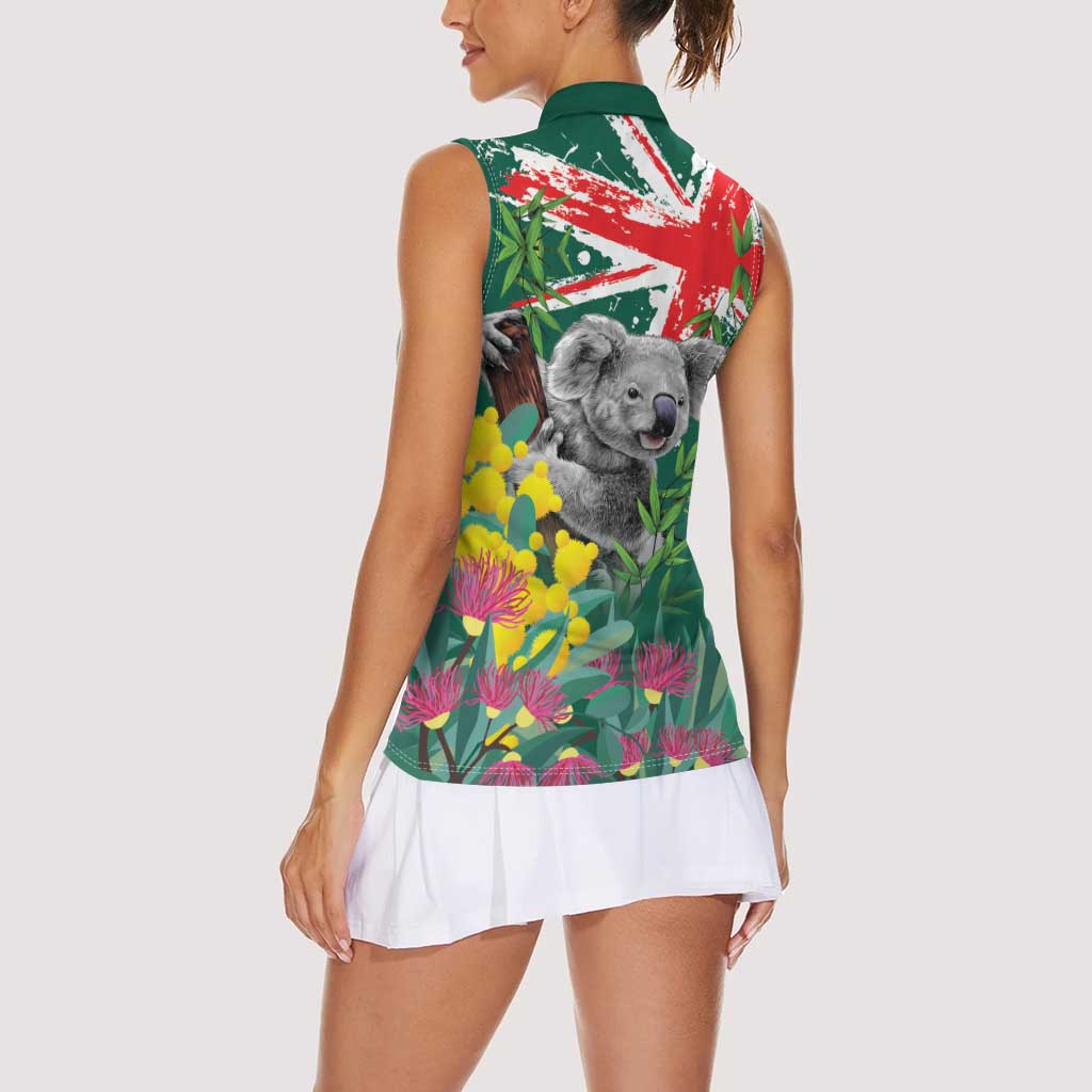 Australia Day Koala Women Sleeveless Polo Shirt Aussie Aussie Aussie Oi Oi Oi National Color - Aussie Hoodie
