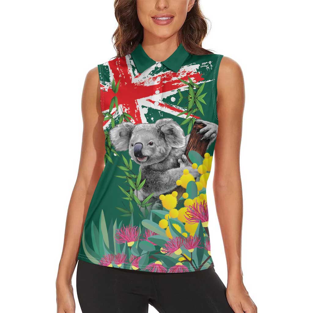 Australia Day Koala Women Sleeveless Polo Shirt Aussie Aussie Aussie Oi Oi Oi National Color - Aussie Hoodie