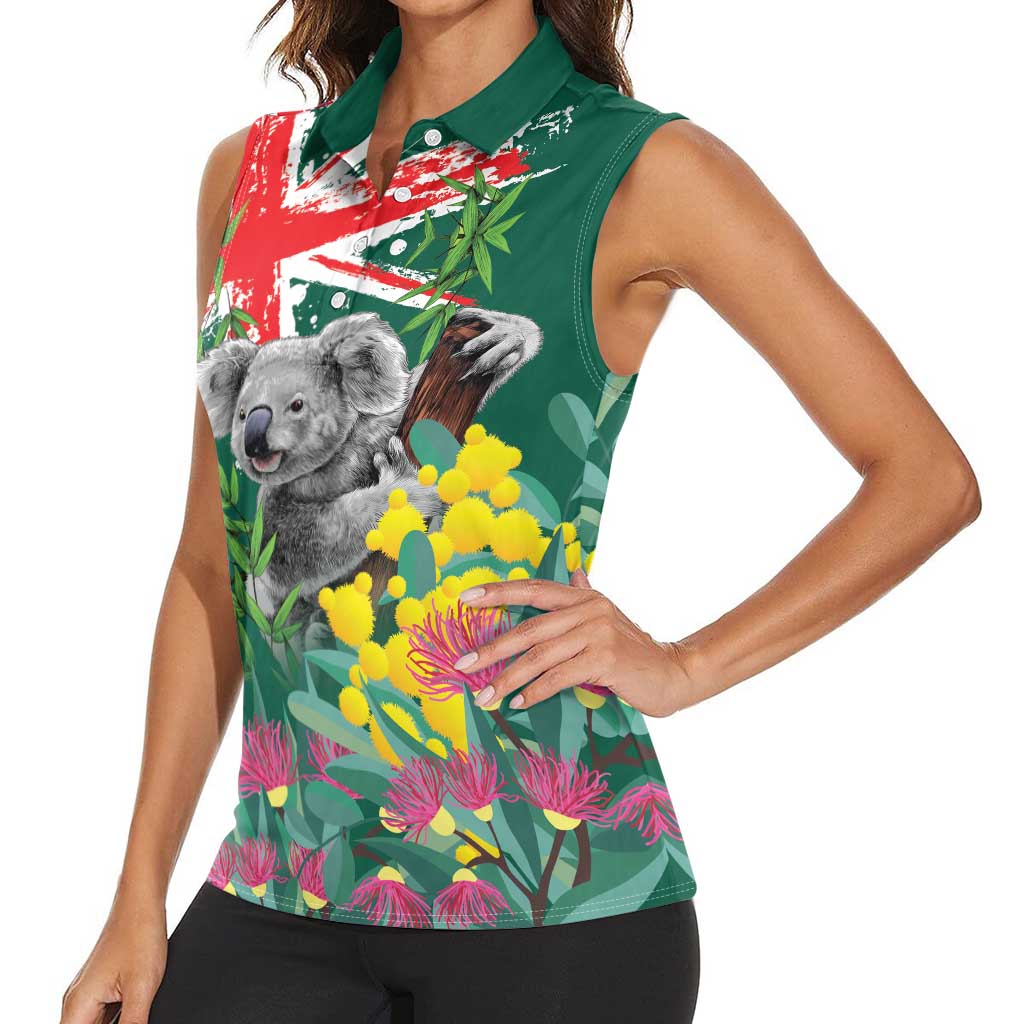 Australia Day Koala Women Sleeveless Polo Shirt Aussie Aussie Aussie Oi Oi Oi National Color - Aussie Hoodie
