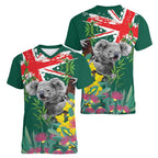 Australia Day Koala Women V-Neck T-Shirt Aussie Aussie Aussie Oi Oi Oi National Color - Aussie Hoodie
