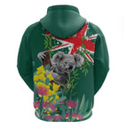 Australia Day Koala Zip Hoodie Aussie Aussie Aussie Oi Oi Oi National Color - Aussie Hoodie