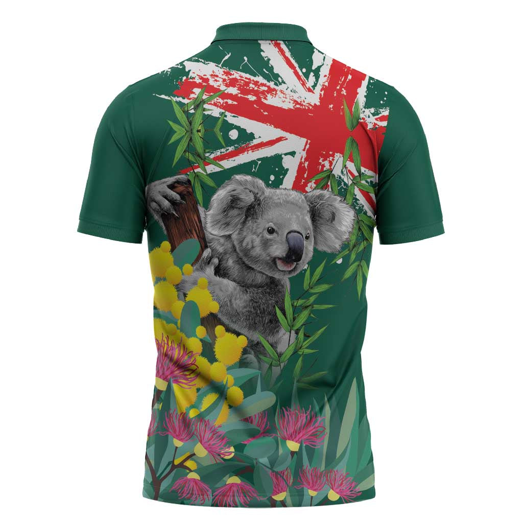Australia Day Koala Zipper Polo Shirt Aussie Aussie Aussie Oi Oi Oi National Color - Aussie Hoodie