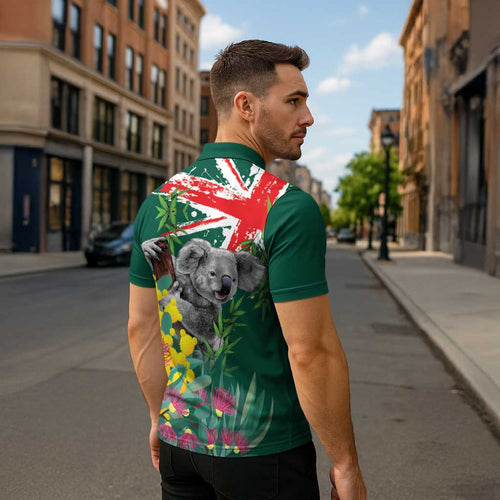 Australia Day Koala Zipper Polo Shirt Aussie Aussie Aussie Oi Oi Oi National Color - Aussie Hoodie