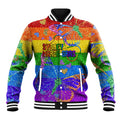 Sydney Mardi Gras Baseball Jacket Pride Rainbow Glitter Colorful Style