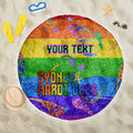 Sydney Mardi Gras Personalized Beach Blanket Pride Rainbow Glitter Colorful Style