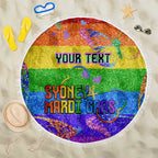 Sydney Mardi Gras Personalized Beach Blanket Pride Rainbow Glitter Colorful Style