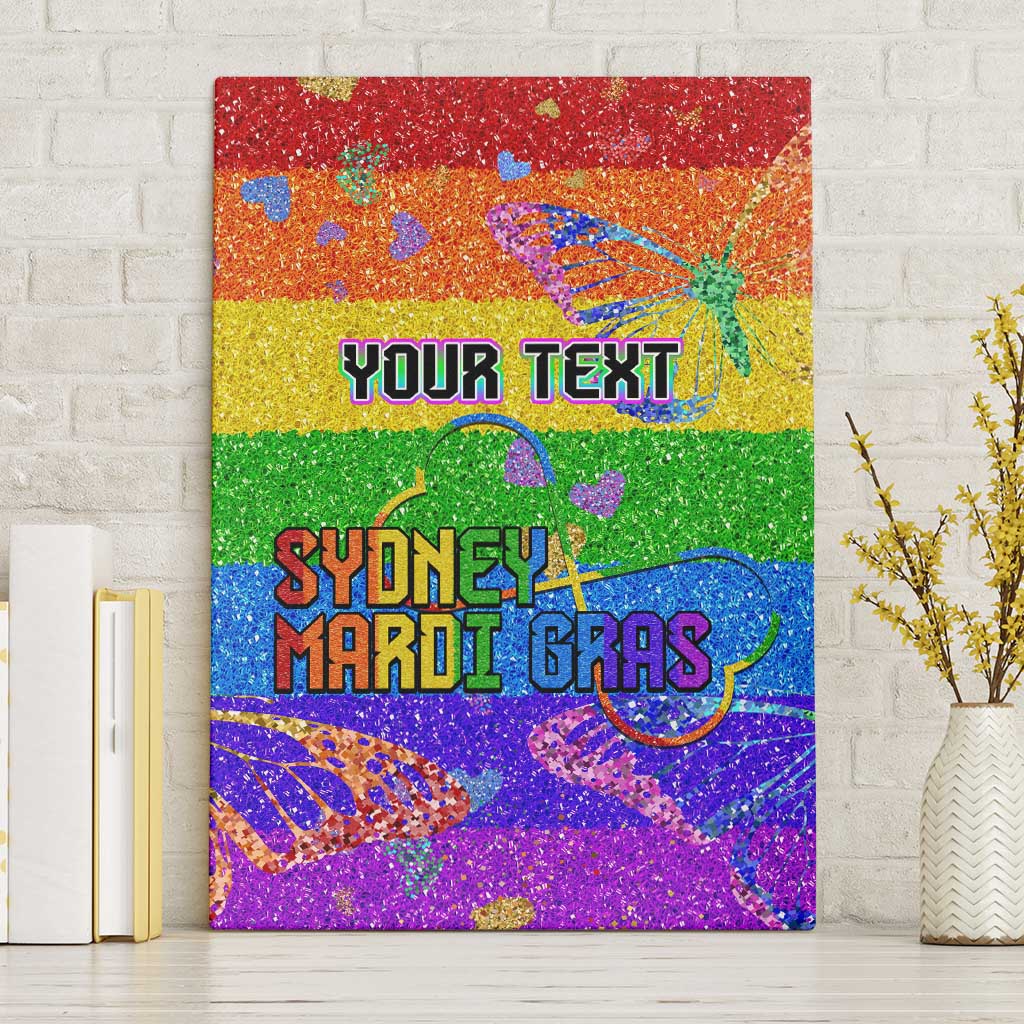 Sydney Mardi Gras Personalized Canvas Wall Art Pride Rainbow Glitter Colorful Style