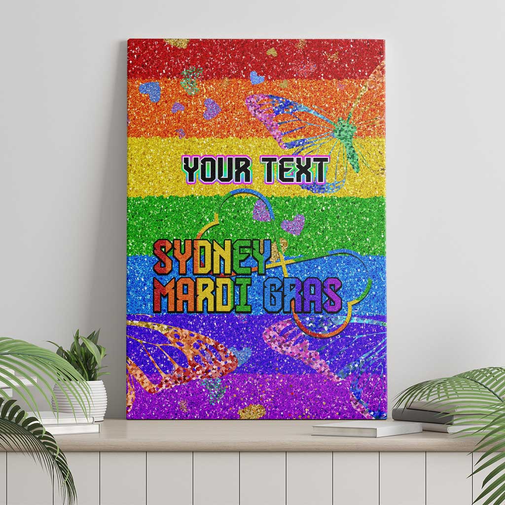 Sydney Mardi Gras Personalized Canvas Wall Art Pride Rainbow Glitter Colorful Style