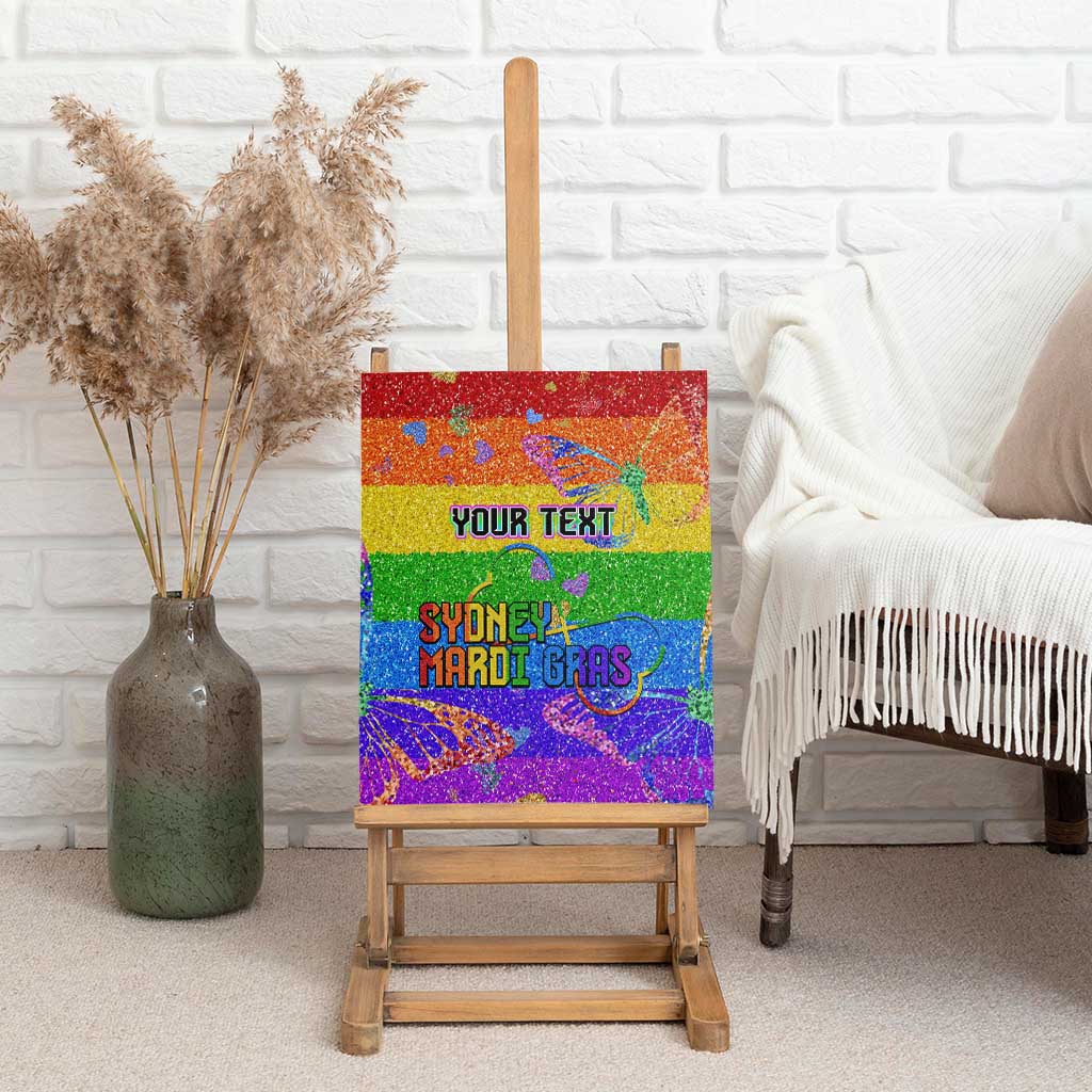 Sydney Mardi Gras Personalized Canvas Wall Art Pride Rainbow Glitter Colorful Style