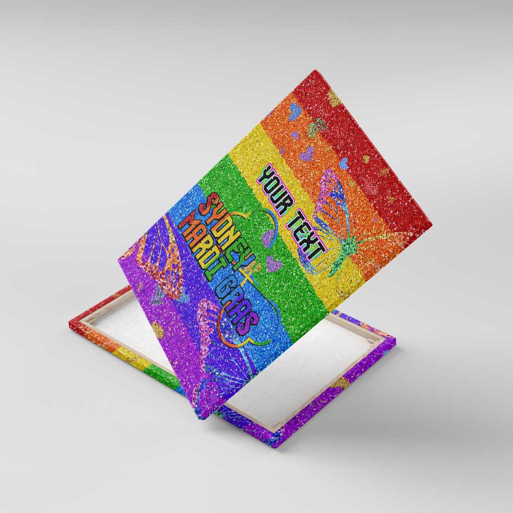 Sydney Mardi Gras Personalized Canvas Wall Art Pride Rainbow Glitter Colorful Style