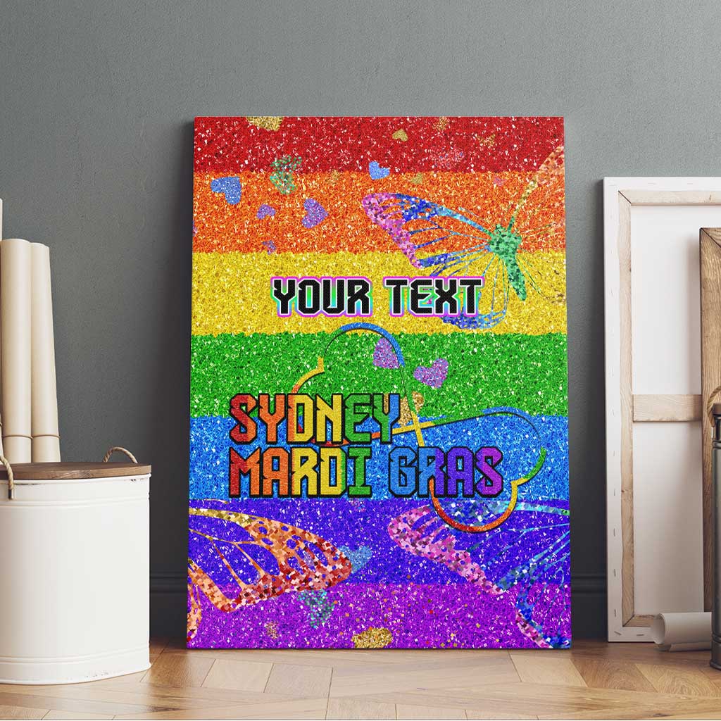 Sydney Mardi Gras Personalized Canvas Wall Art Pride Rainbow Glitter Colorful Style