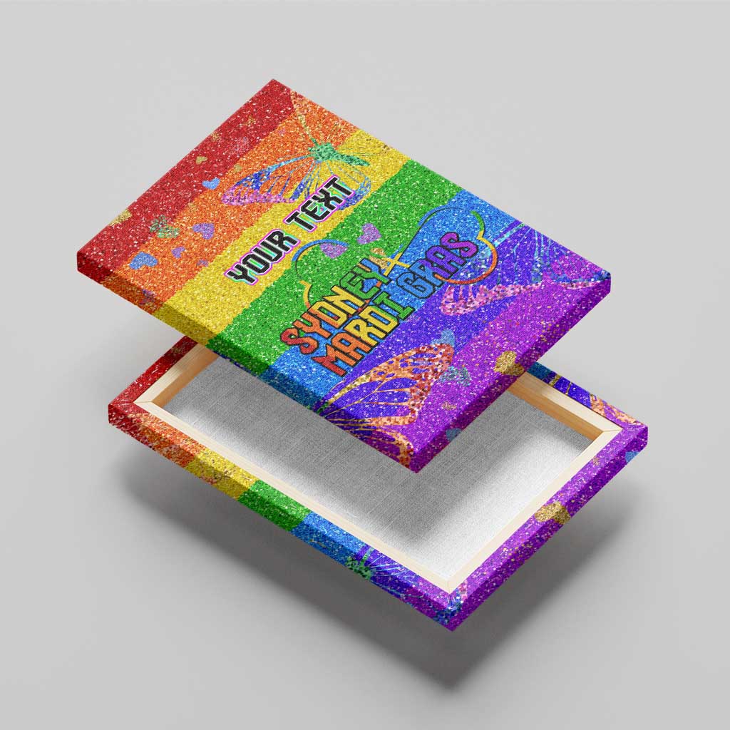 Sydney Mardi Gras Personalized Canvas Wall Art Pride Rainbow Glitter Colorful Style