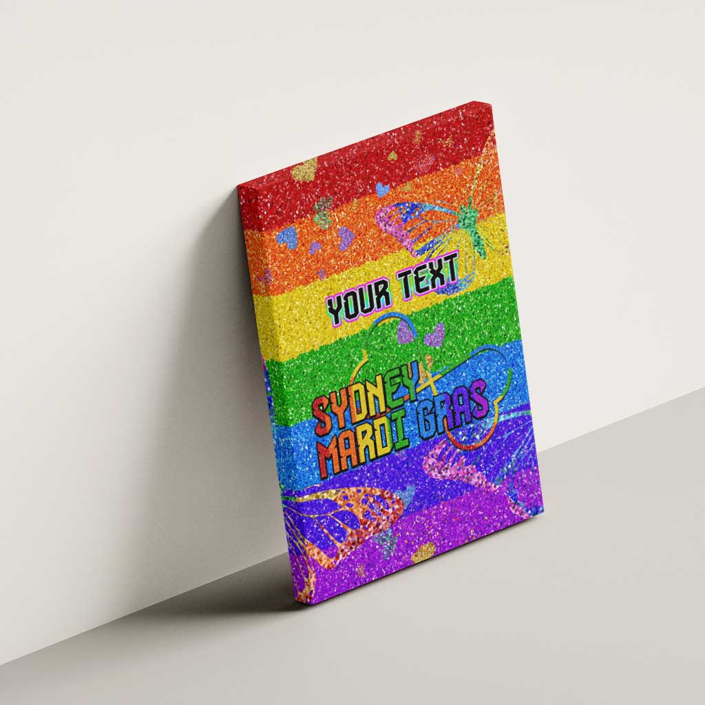 Sydney Mardi Gras Personalized Canvas Wall Art Pride Rainbow Glitter Colorful Style
