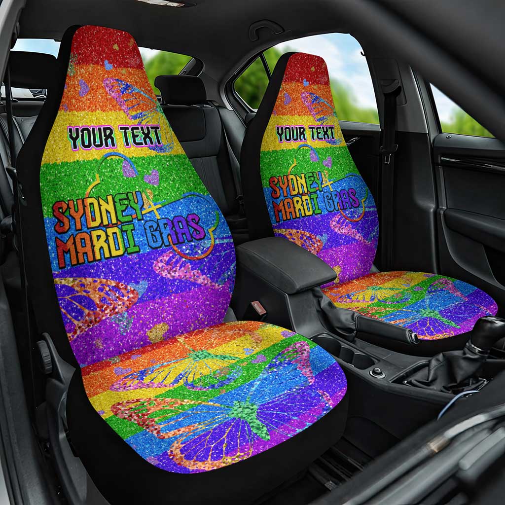 Sydney Mardi Gras Personalized Car Seat Cover Pride Rainbow Glitter Colorful Style