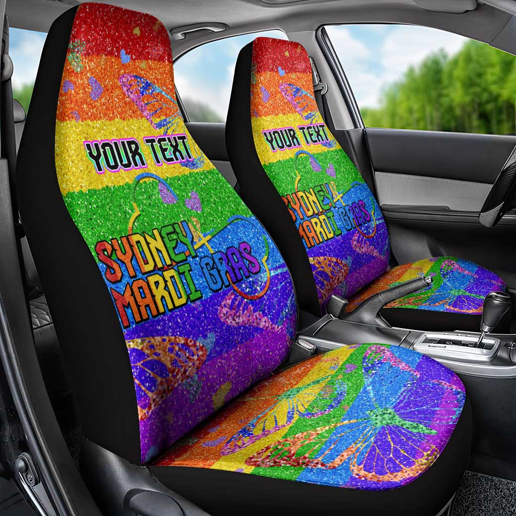 Sydney Mardi Gras Personalized Car Seat Cover Pride Rainbow Glitter Colorful Style