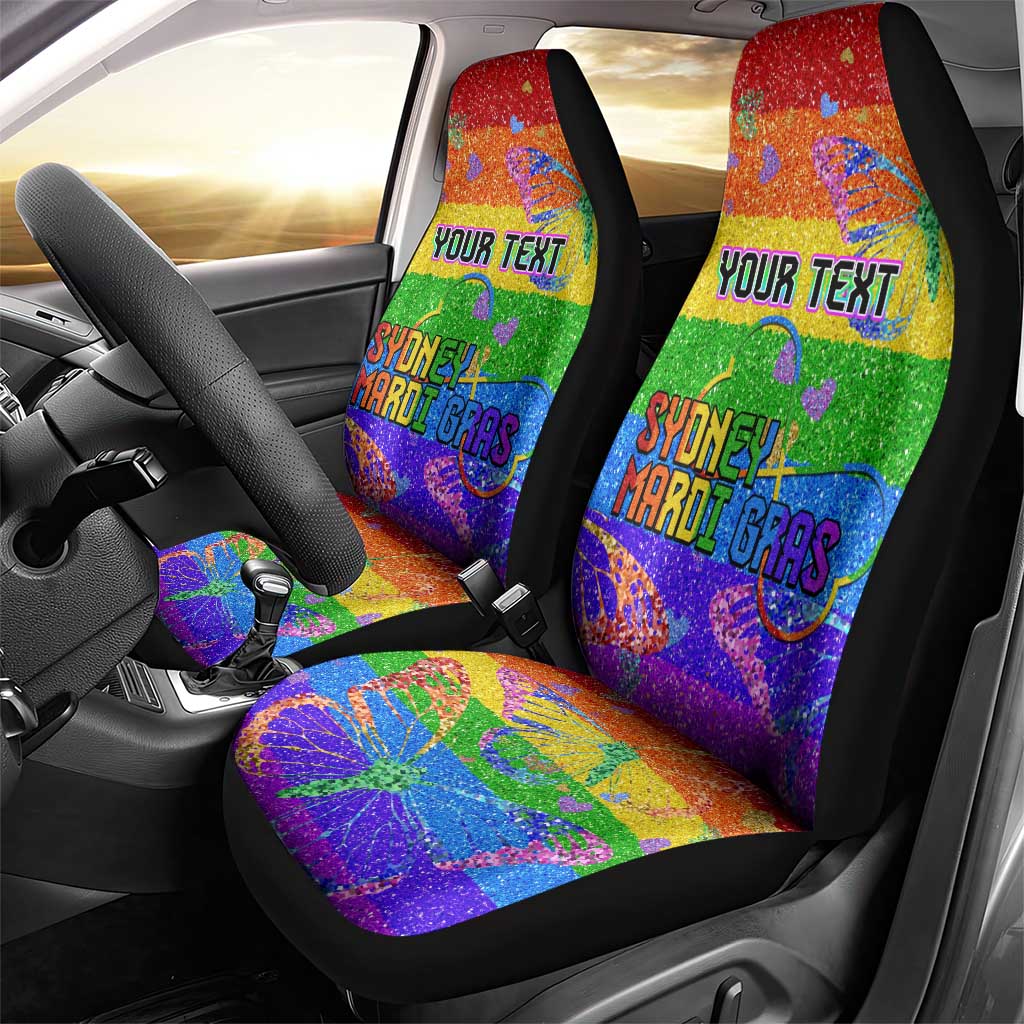 Sydney Mardi Gras Personalized Car Seat Cover Pride Rainbow Glitter Colorful Style