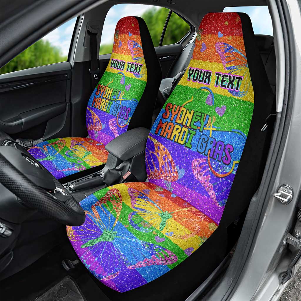 Sydney Mardi Gras Personalized Car Seat Cover Pride Rainbow Glitter Colorful Style