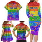 Sydney Mardi Gras Family Matching Long Sleeve Bodycon Dress and Hawaiian Shirt Pride Rainbow Glitter Colorful Style