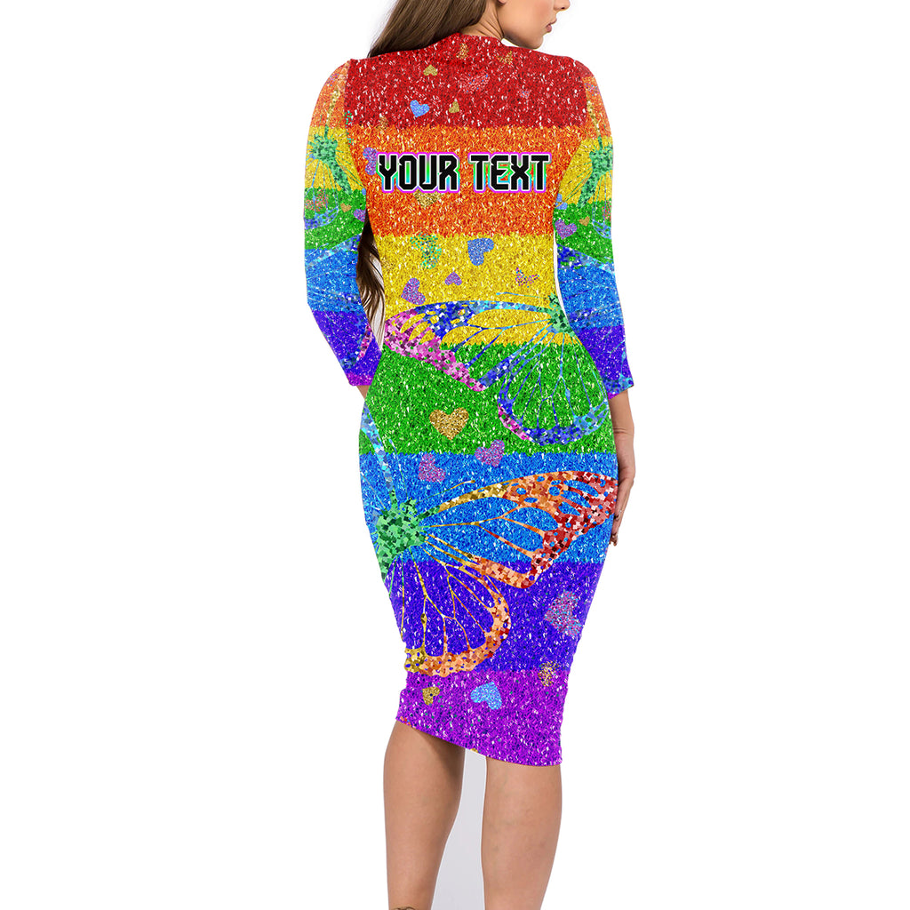 Sydney Mardi Gras Family Matching Long Sleeve Bodycon Dress and Hawaiian Shirt Pride Rainbow Glitter Colorful Style