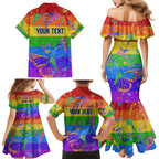 Sydney Mardi Gras Family Matching Mermaid Dress and Hawaiian Shirt Pride Rainbow Glitter Colorful Style
