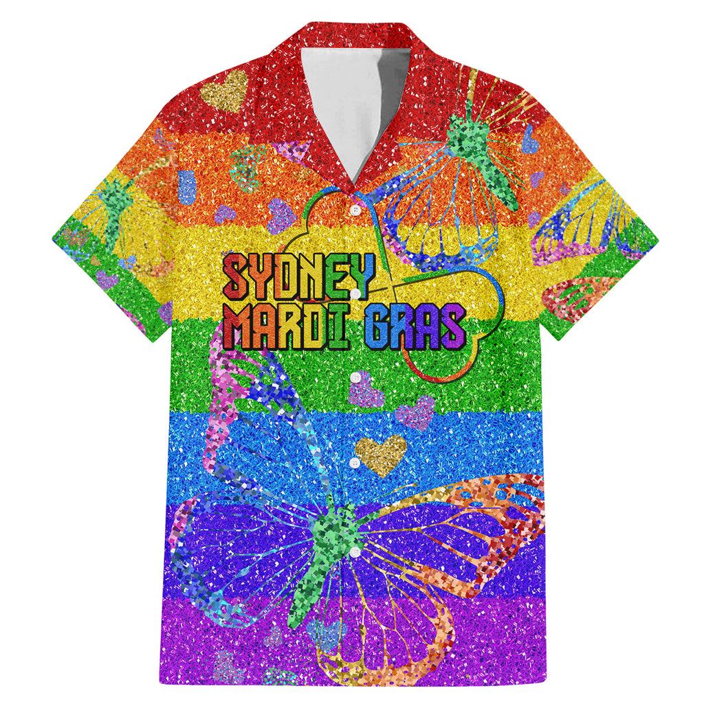 Sydney Mardi Gras Family Matching Mermaid Dress and Hawaiian Shirt Pride Rainbow Glitter Colorful Style