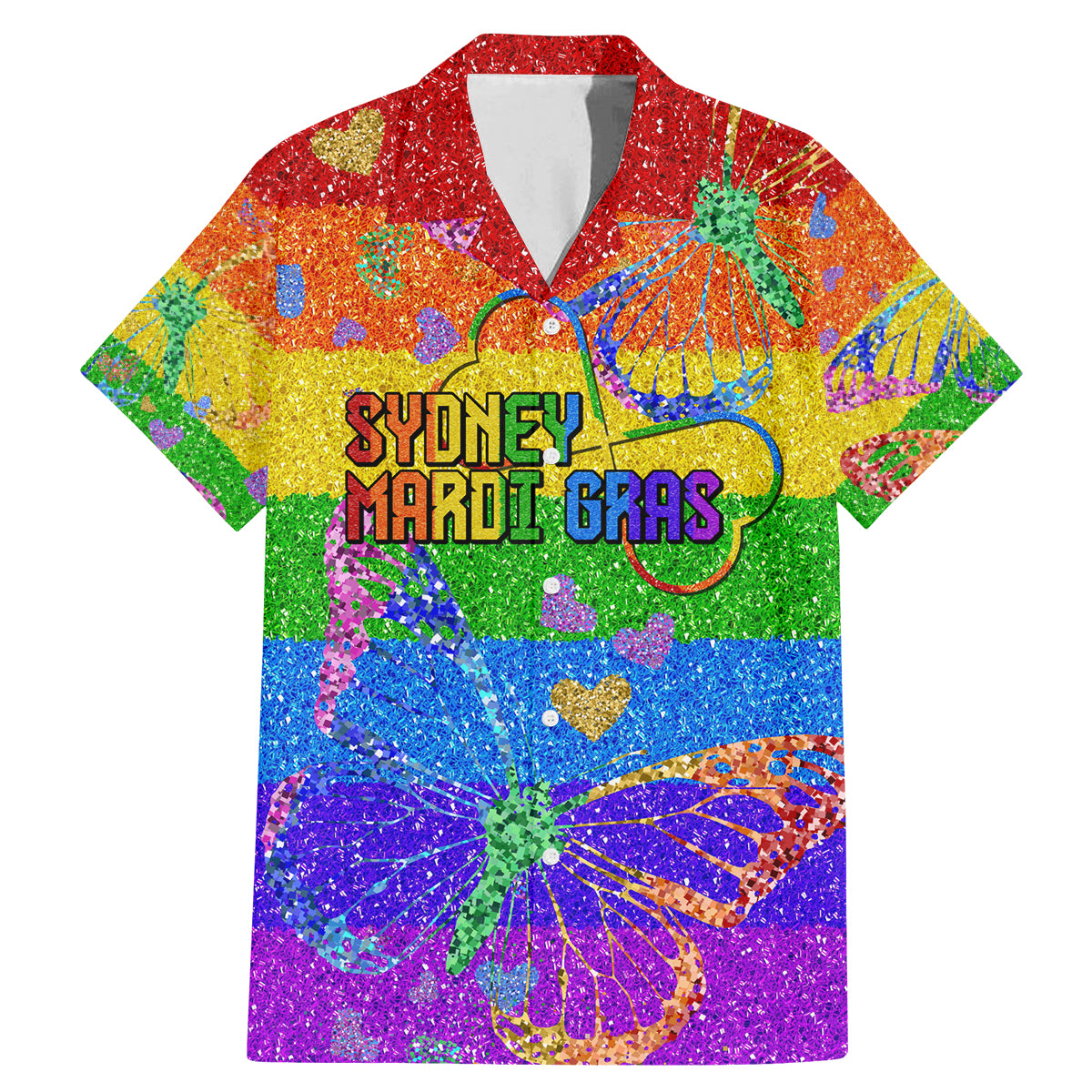 Sydney Mardi Gras Family Matching Mermaid Dress and Hawaiian Shirt Pride Rainbow Glitter Colorful Style