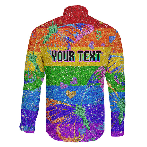Sydney Mardi Gras Family Matching Off Shoulder Short Dress and Hawaiian Shirt Pride Rainbow Glitter Colorful Style
