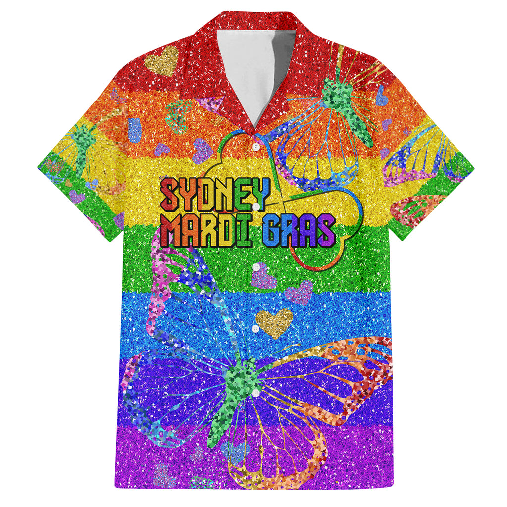 Sydney Mardi Gras Family Matching Summer Maxi Dress and Hawaiian Shirt Pride Rainbow Glitter Colorful Style